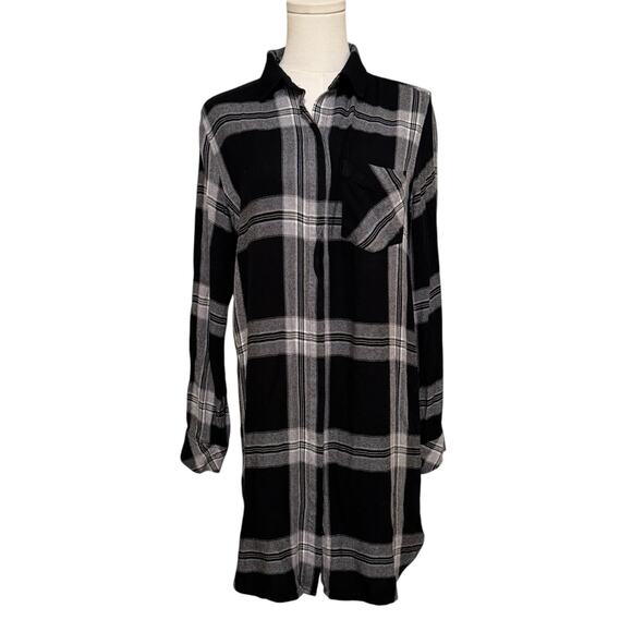 RAILS WOMEN'S PLAID FLANNEL BUTTON DOWN DRESS  OUTDOOR CHIC / BOHO - Picture 2 of 11
